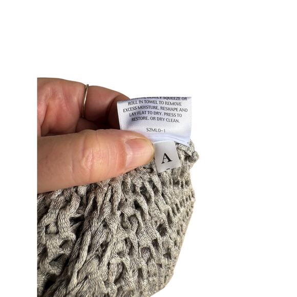 NWT Eileen Fisher Woman Grey Open Twist Wide Knit Open Front Short Cardigan - 3X - Picture 7 of 8